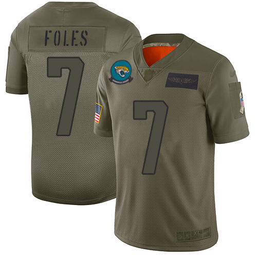 Men Nike Jacksonville Jaguars #7 Nick Foles Camo  Stitched NFL Limited 2019 Salute To Service Jersey